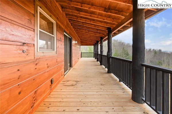 a view of a wooden deck