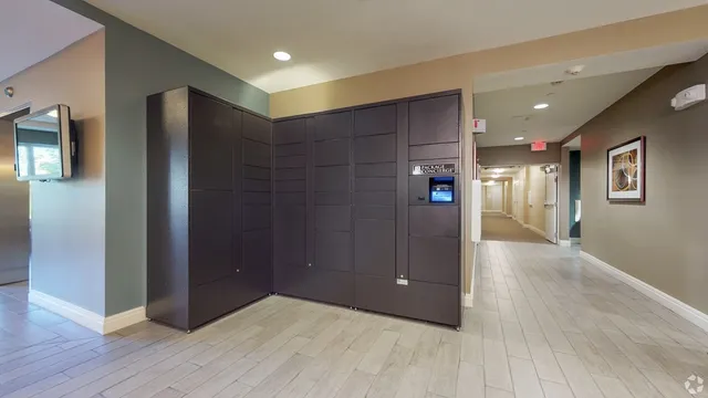 a view of hallway with a living room