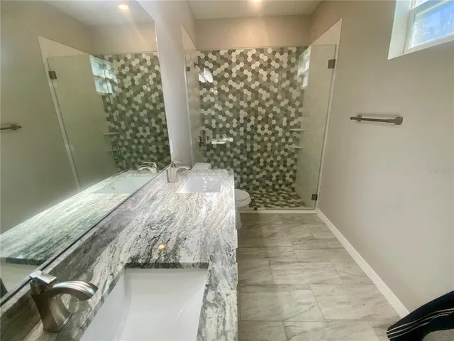 a bathroom with a shower