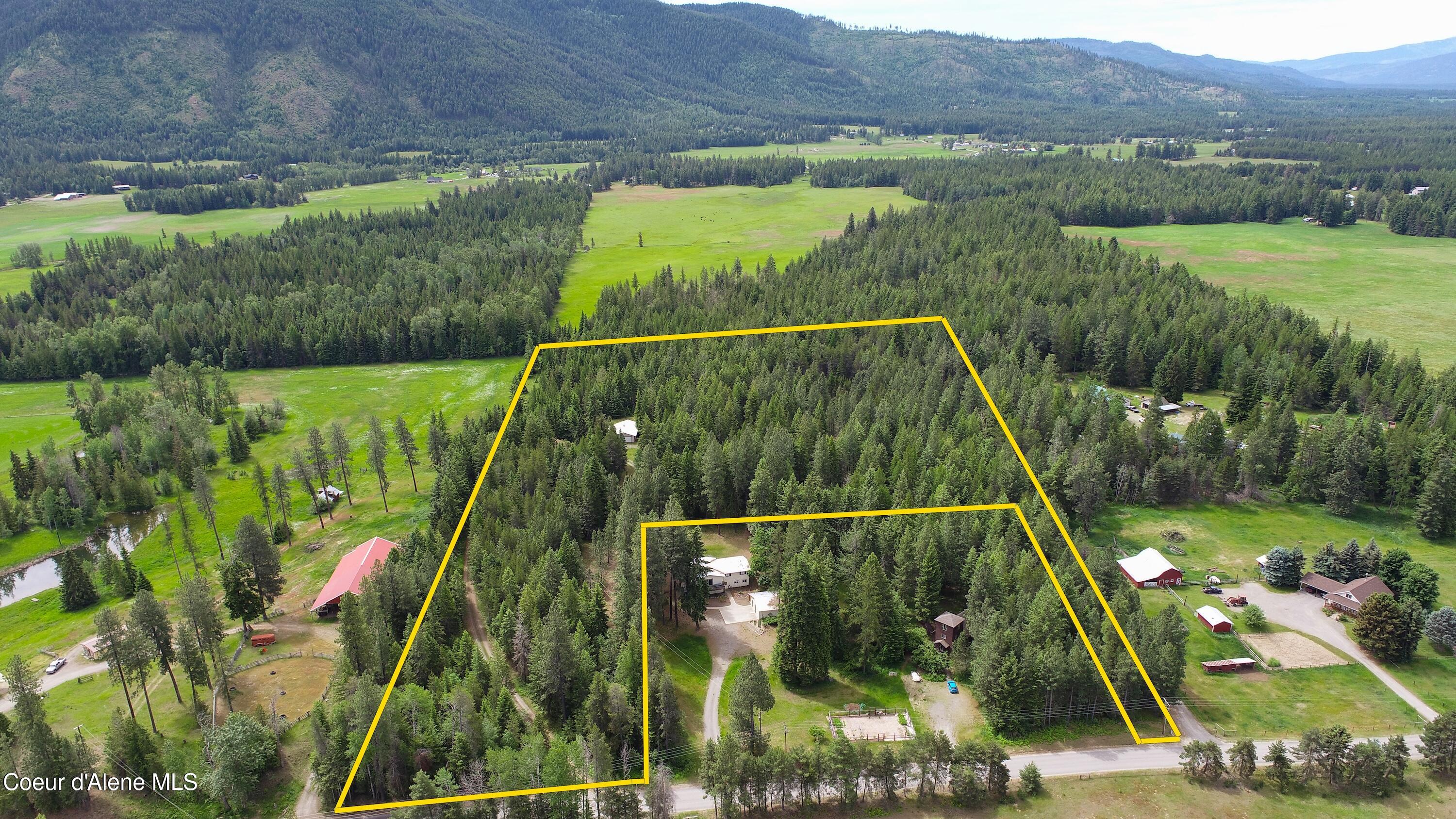 3228 Kootenai Trail Road Bonners Ferry, ID 83805 - Photo 2 of 30 Drone View w Approx Prop Lines