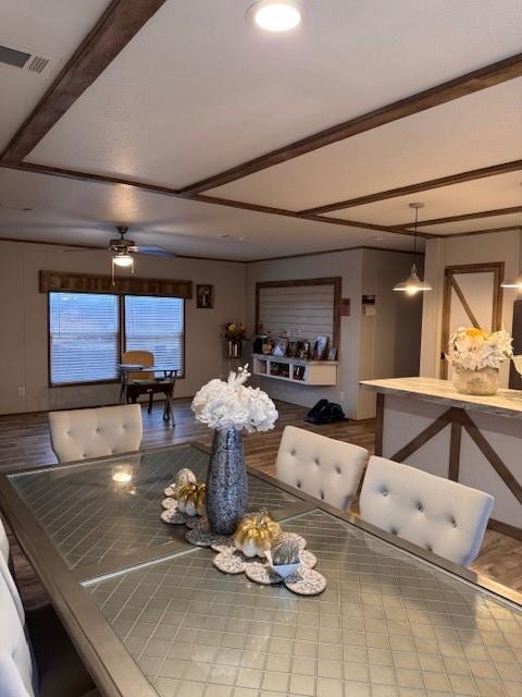 6218 Cr-4813 Pecan Gap, TX 75469 - Photo 16 of 30 Dining room with visible vents and a ceiling fan