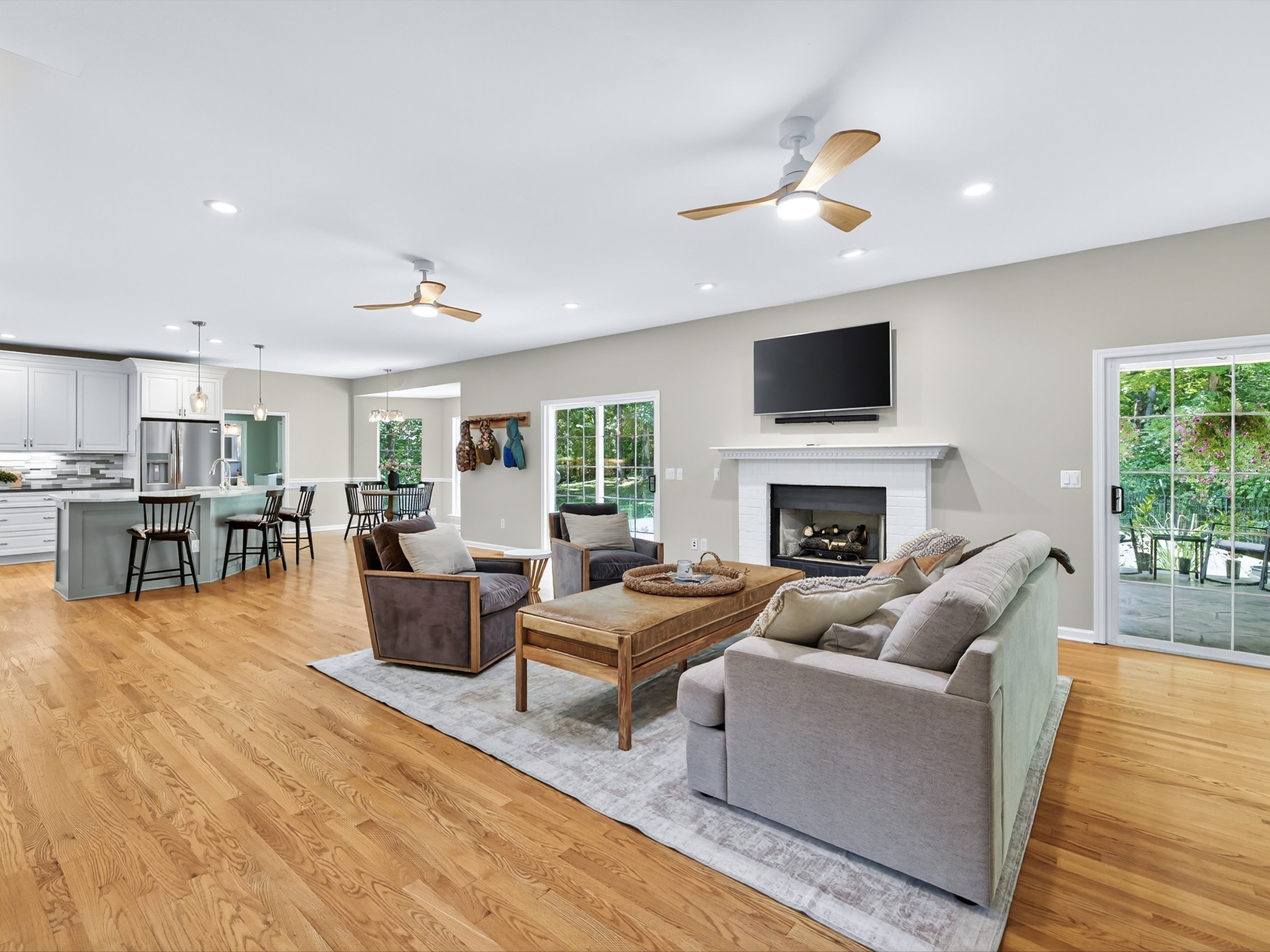 6480 Peytonsville-Arno Road College Grove, TN 37046 - Photo 31 of 96 a living room with fireplace furniture and a flat screen tv
