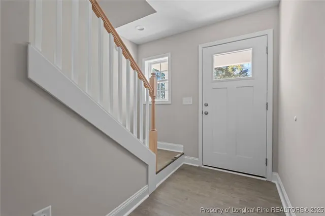 a view of an entryway with staircase