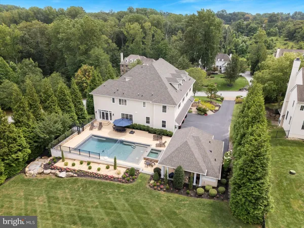 an aerial view of a house
