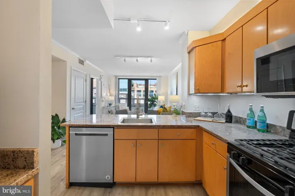 a living room with furniture