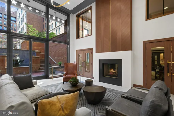 a view of a livingroom with a fireplace