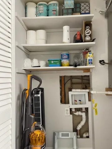 a view of storage and utility room