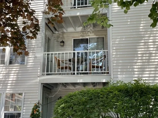 front view of a house with a balcony