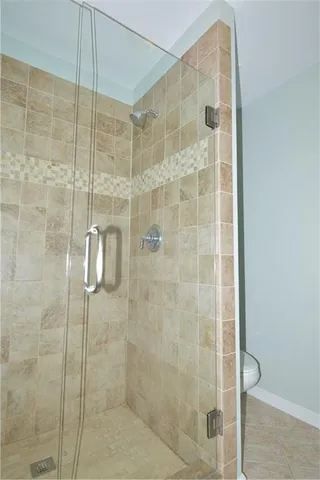 a bathroom with a shower
