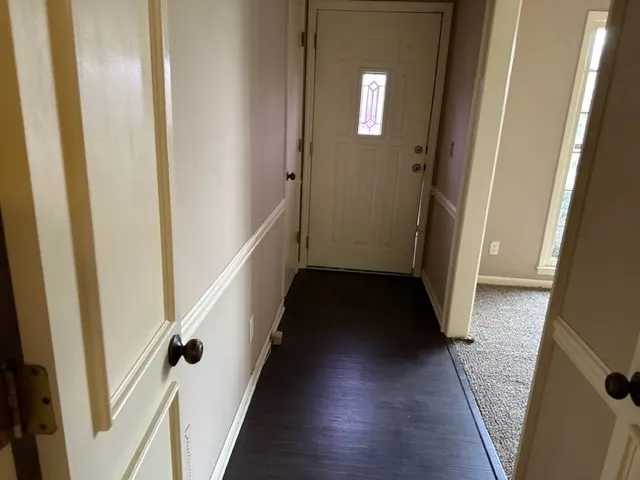 an empty room with windows