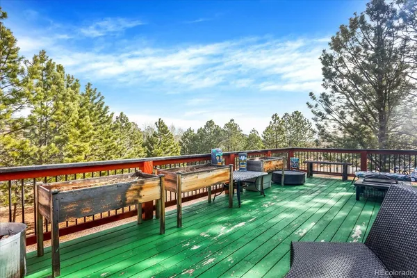 a view of a chairs in a deck