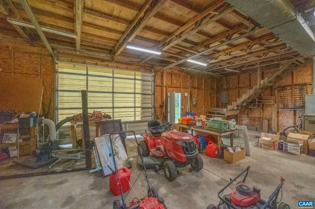 a view of a garden with a lake