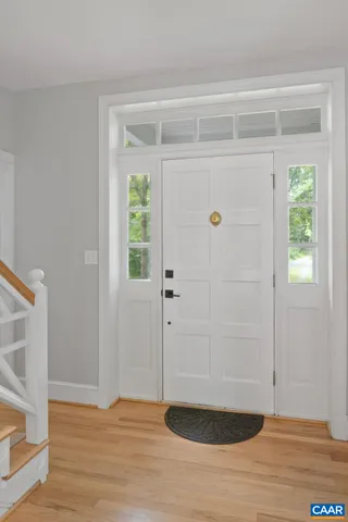 a view of wooden door