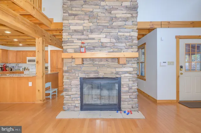 a view of empty room with trees