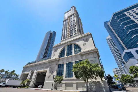 a front view of a building