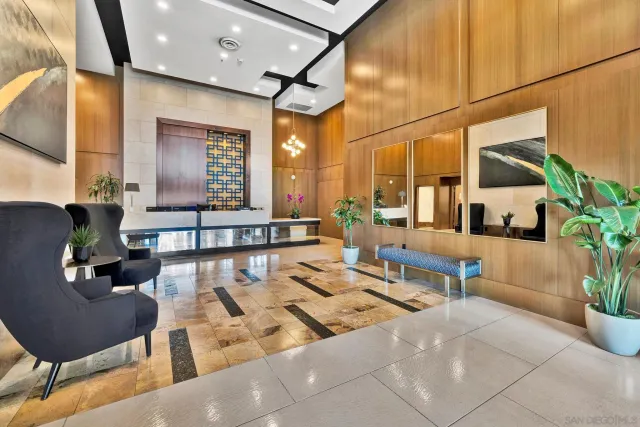 a living room with furniture