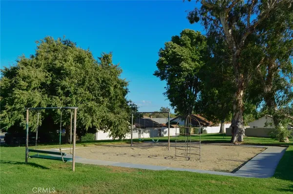 a big yard with trees