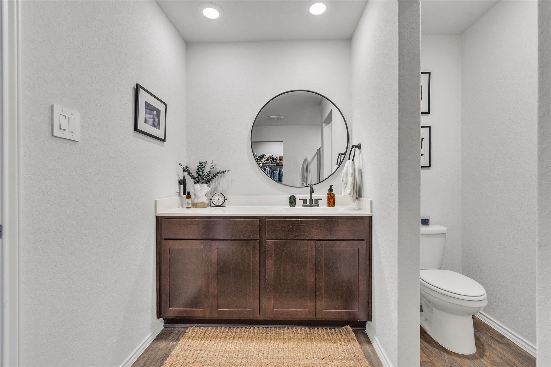 204 Calgary Lane San Marcos, TX 78666 - Photo 13 of 23 Single sink primary vanity could be updated to a double if needed, or keep the counter space!