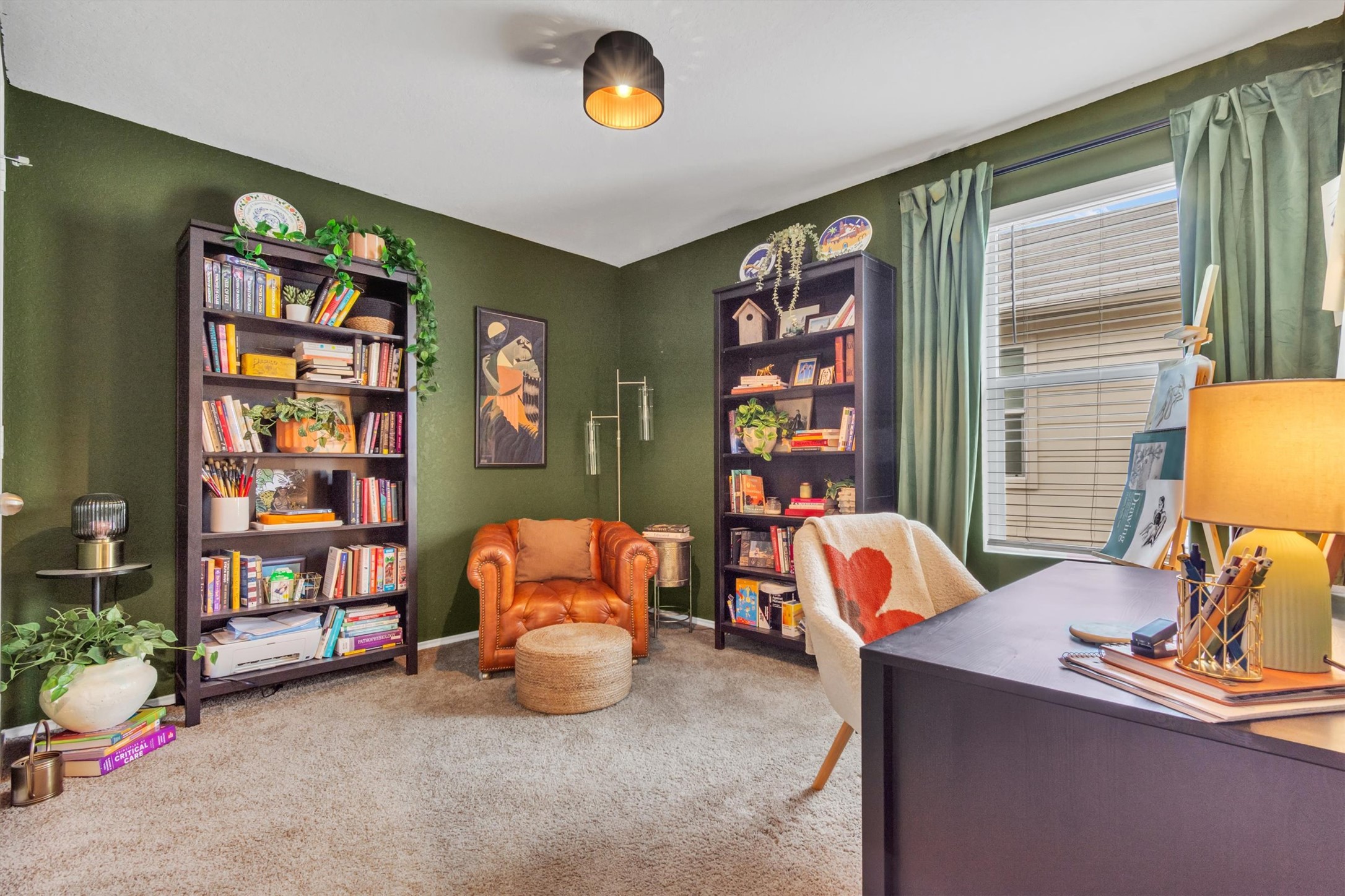 204 Calgary Lane San Marcos, TX 78666 - Photo 17 of 23 Check out these colors and cute ceiling light fixture! What a cozy office space.