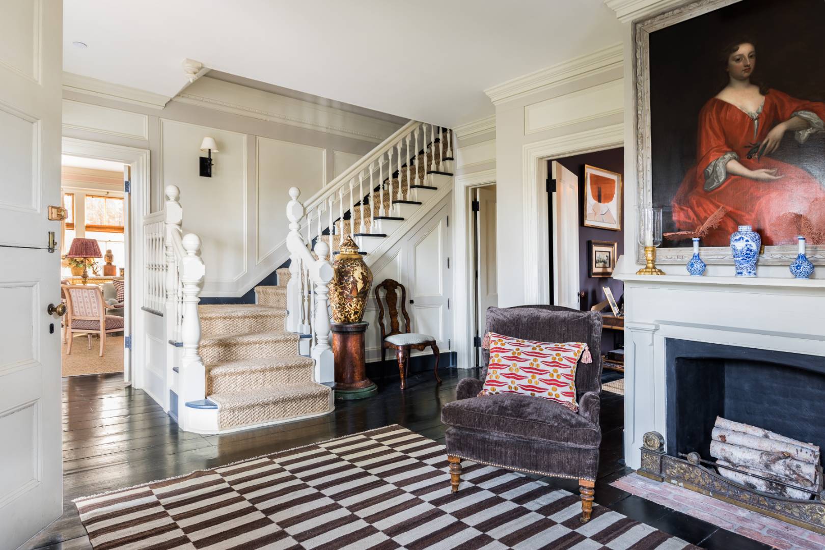 225 First Neck Lane Southampton, NY 11968 - Photo 4 of 32 a living room with furniture and a fireplace