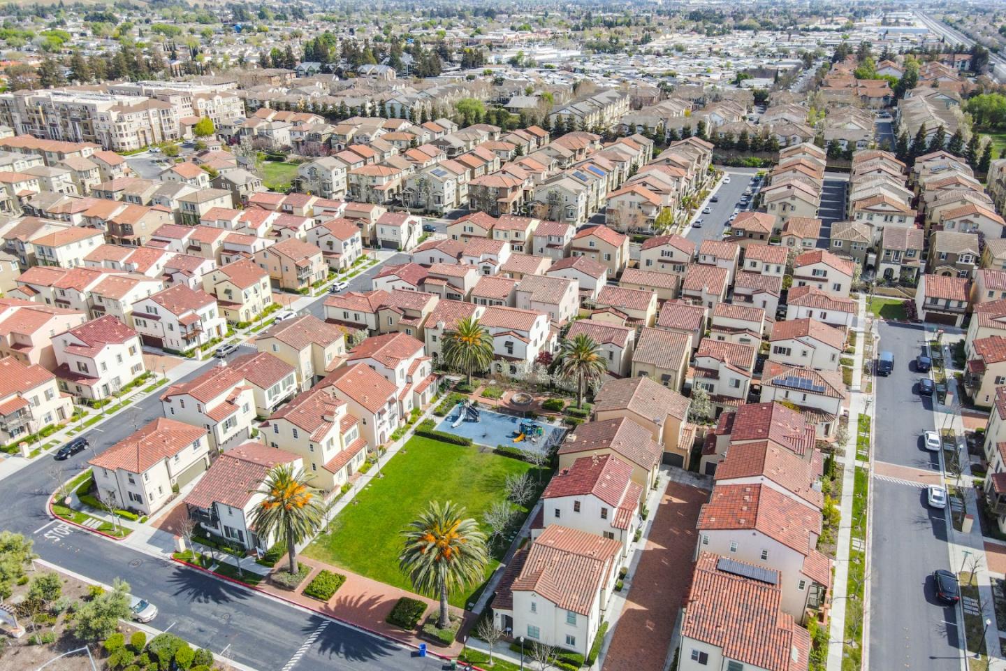 503 Palo Verde Common Fremont, CA 94539 - Photo 38 of 38 an aerial view of residential houses with yard