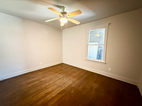 an empty room with a window
