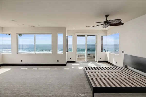 a living room with a large window