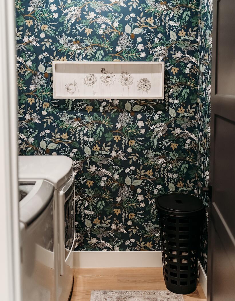 21510 Old Alturas Road Redding, CA 96003 - Photo 33 of 36 Laundry w/ Custom Wallpaper