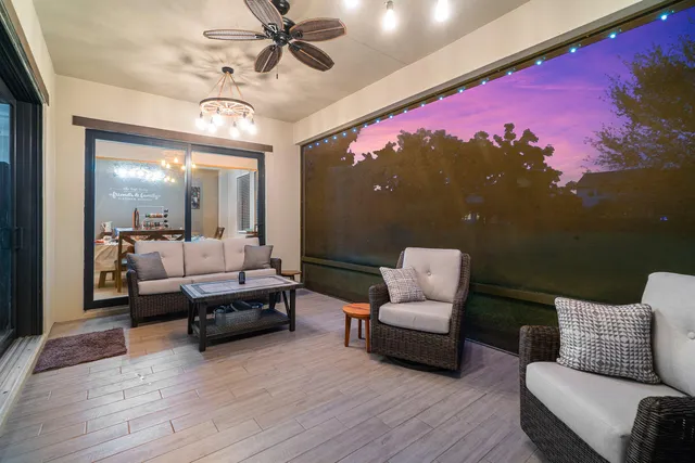 a outdoor space with furniture