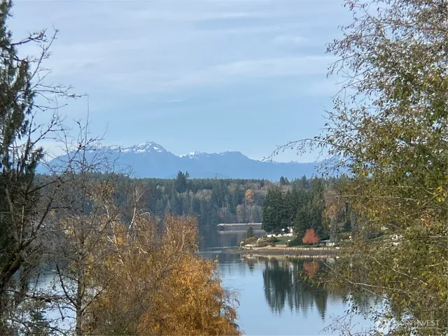 a view of lake with mountain