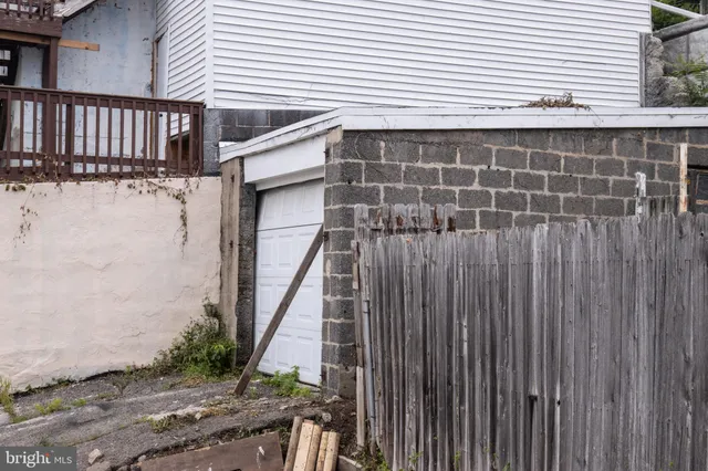 a view of a wooden door