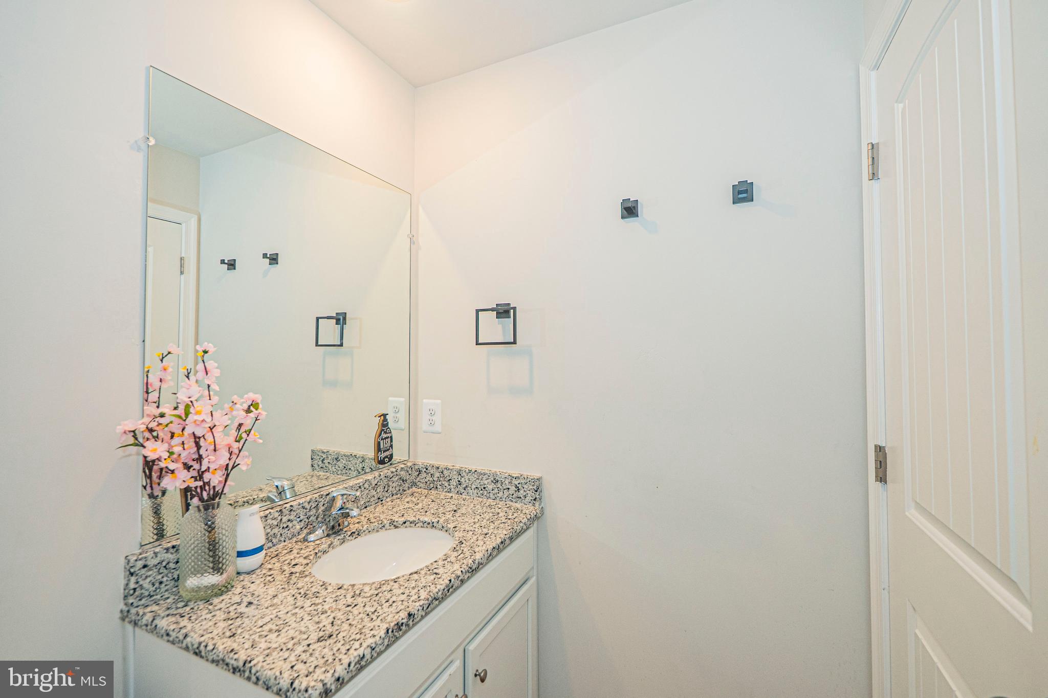120 Paddington Street Falling Waters, WV 25419 - Photo 30 of 34 a bathroom with a granite countertop sink and a mirror