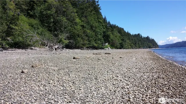 a view of a lake from a yard