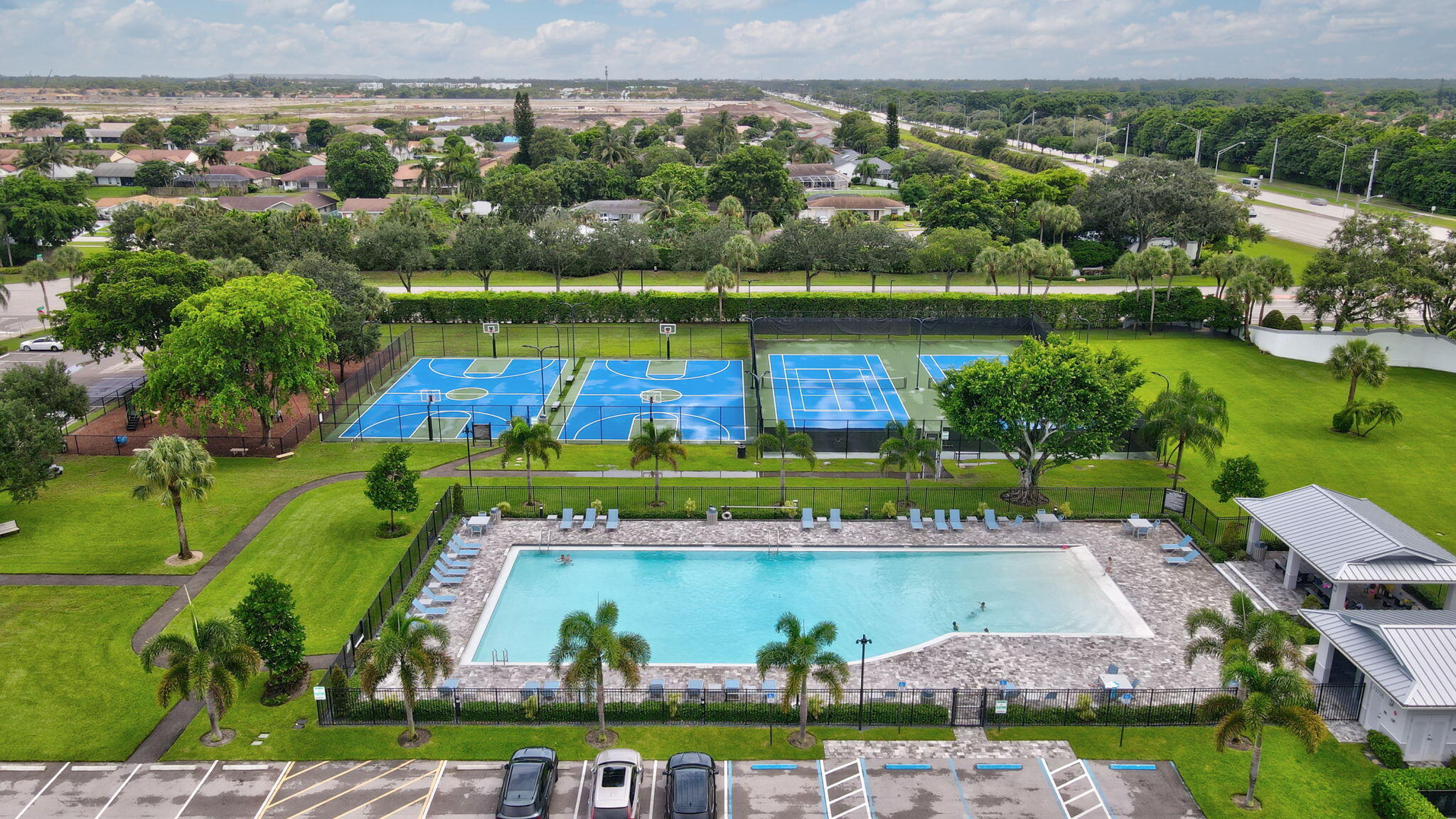 9199 Edgemont Lane Boca Raton, FL 33434 - Photo 36 of 39 Pool, Basketball and Tennis courts