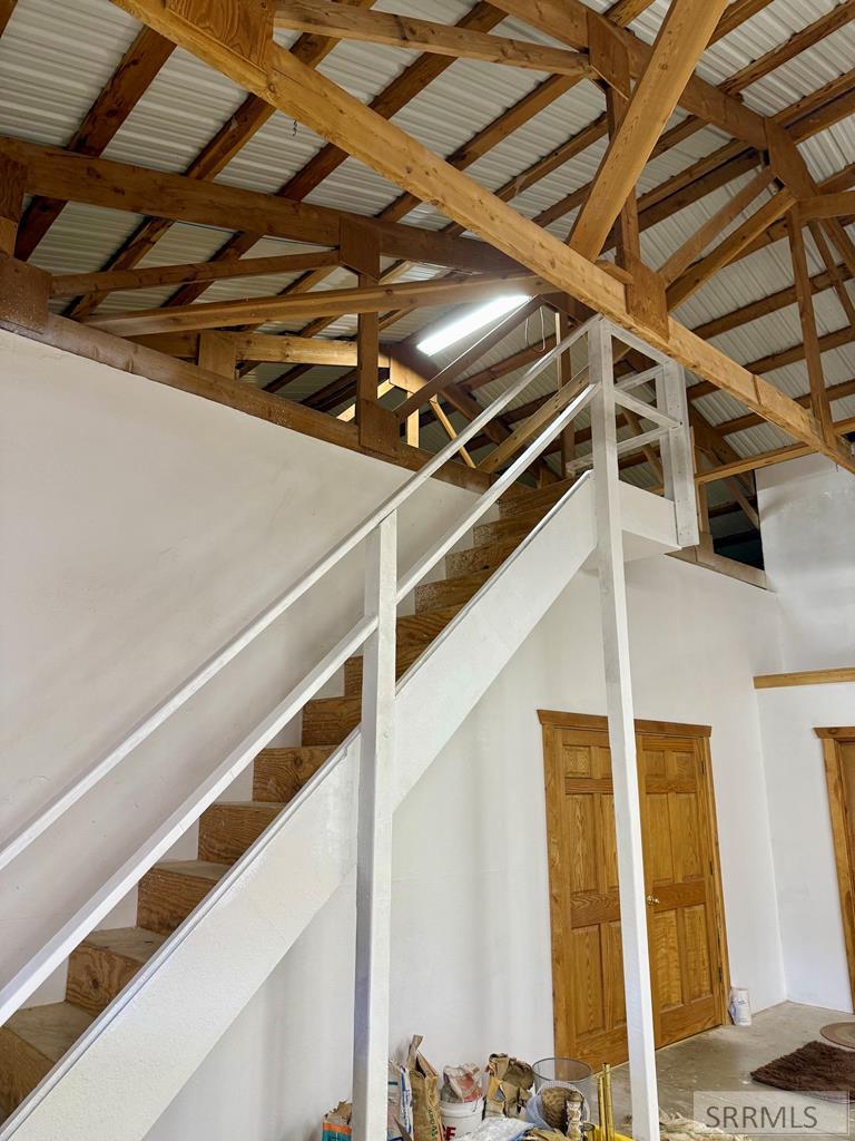 9 Little 4th Of July Creek Road North Fork, ID 83466 - Photo 37 of 83 Shop Interior- Stairs to Attic Storage