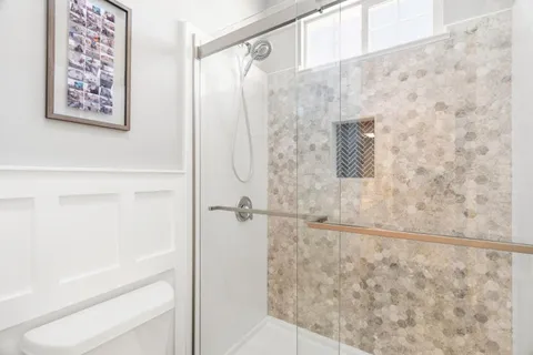a bathroom with a shower