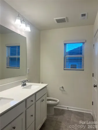 a bathroom with a toilet a sink and mirror