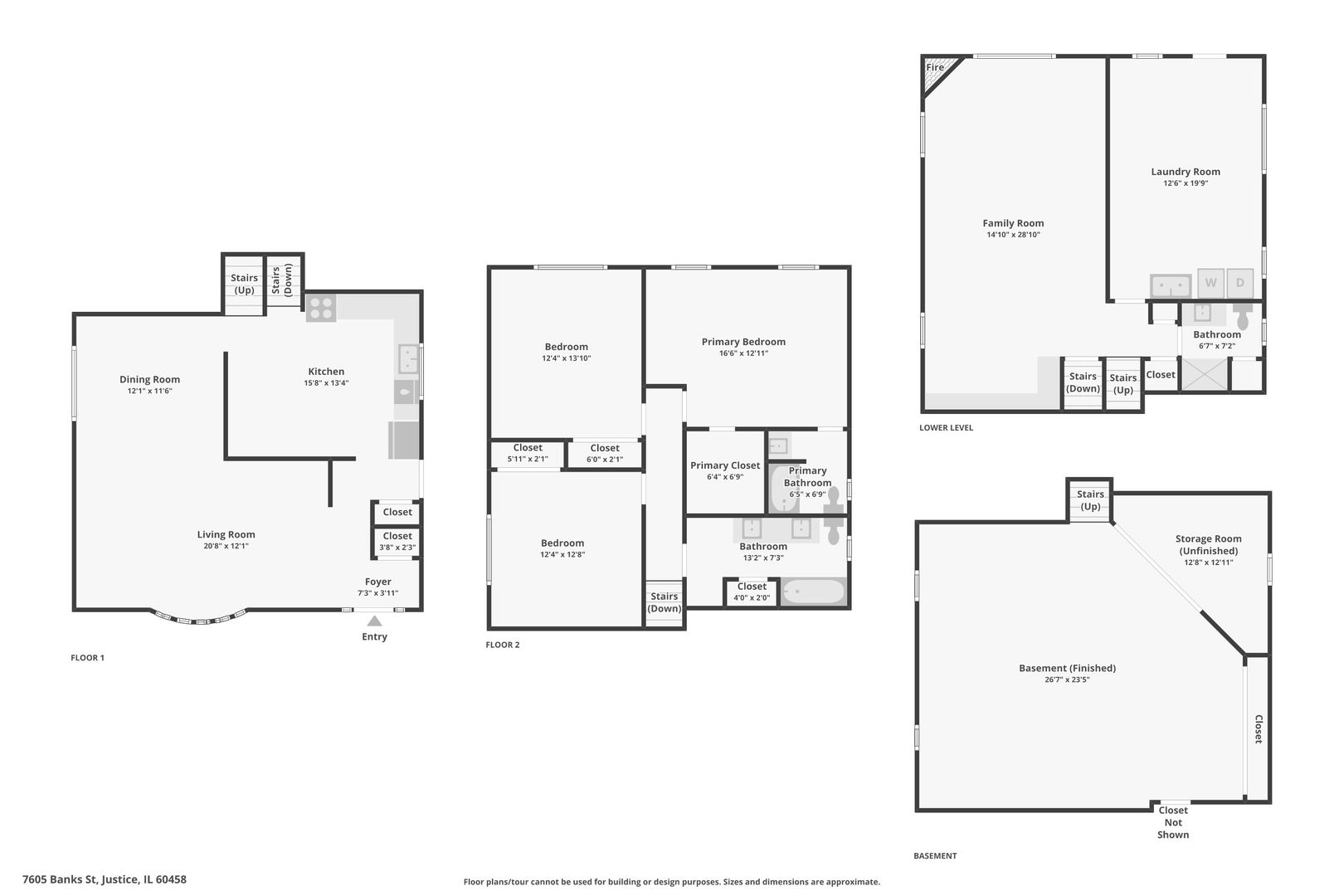 7605 Banks Street Justice, IL 60458 - Photo 47 of 47 a picture of a cabinet with a white and white refrigerator
