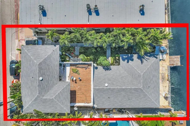 an aerial view of a balcony