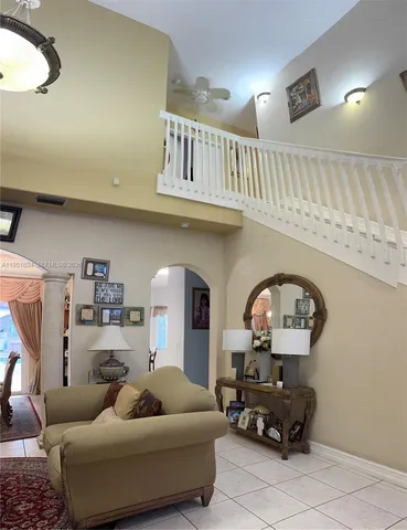 a living room with furniture