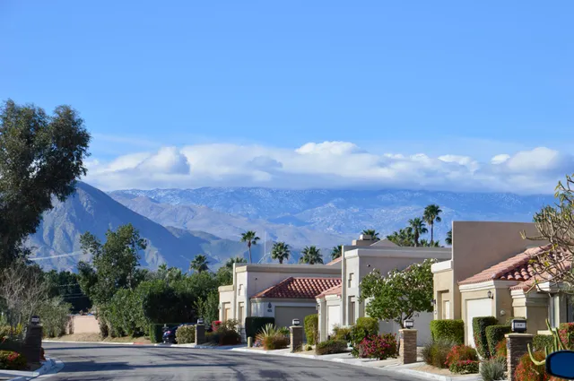 front view of a building with a street