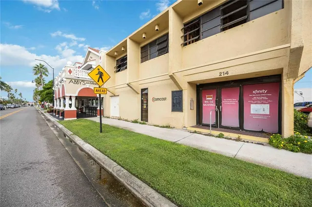 a view of an entrance of the building