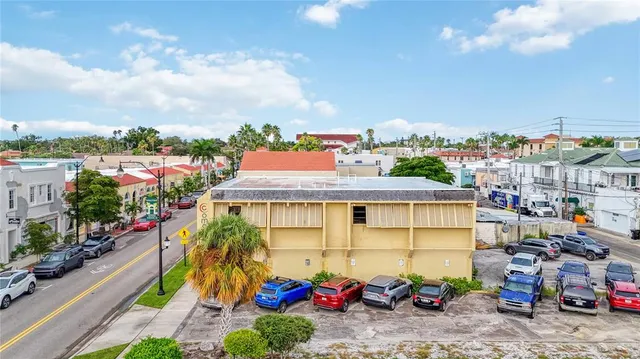 an aerial view of a city
