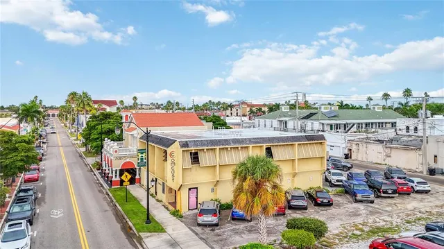an aerial view of a city