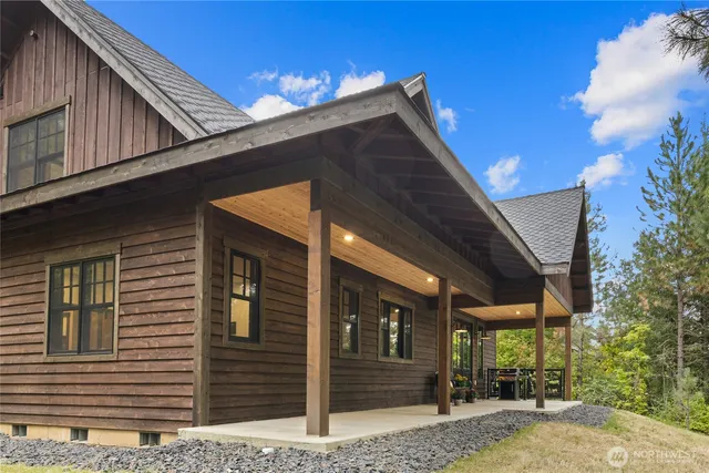 a view of a house with a street