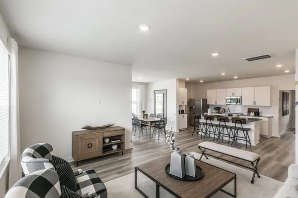 a living room with furniture