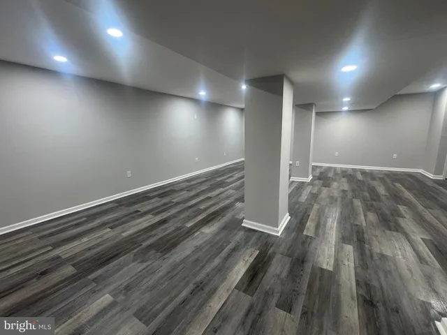 a view of hallway with a large window