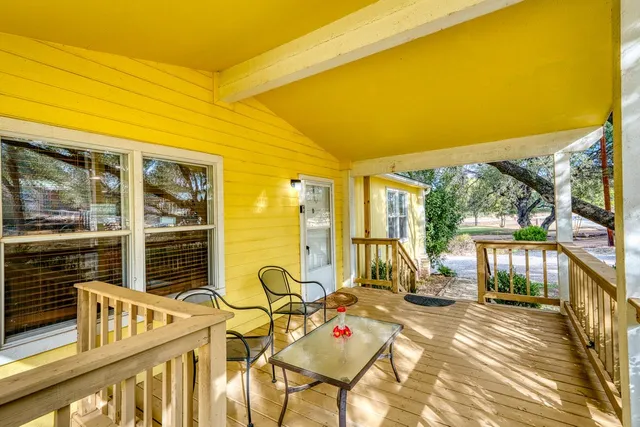 a view of balcony with patio