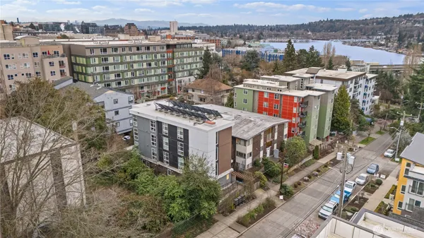 a view of city with tall buildings