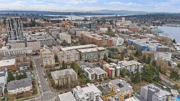 an aerial view of a city